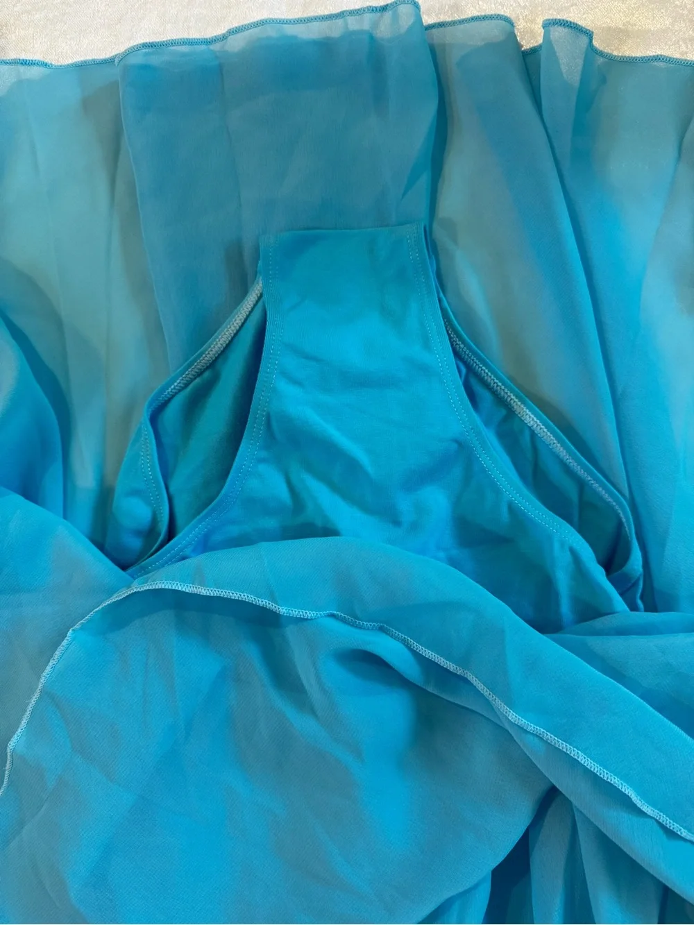 Blue Chiffon Spaghetti Lyrical Dance Dress